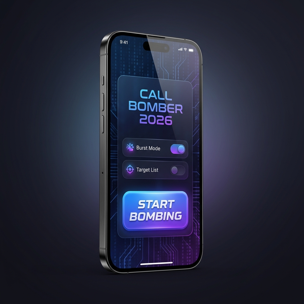 Call bomber mobile app interface on a smartphone